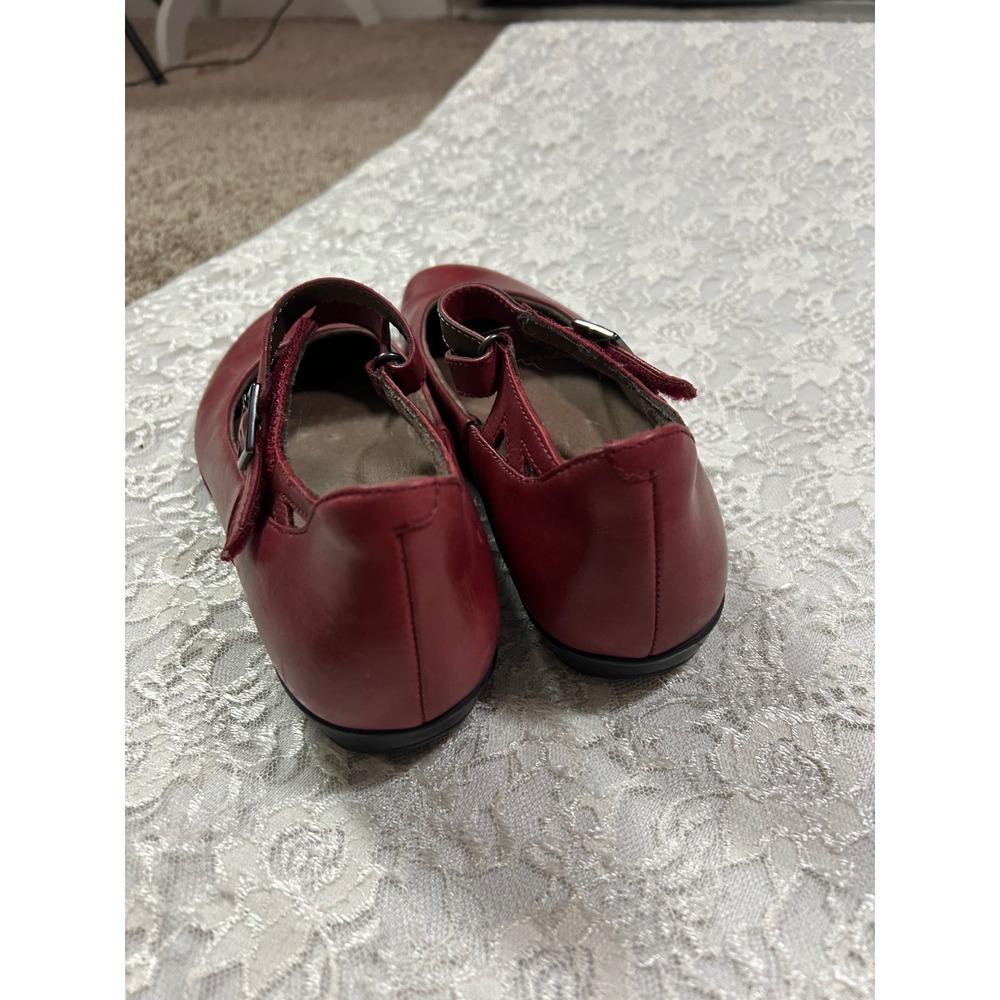 Earth Alder Dalma Red Leather Mary Jane Flats 10M Cottagecore Fall Preppy Retro - Picture 5 of 9